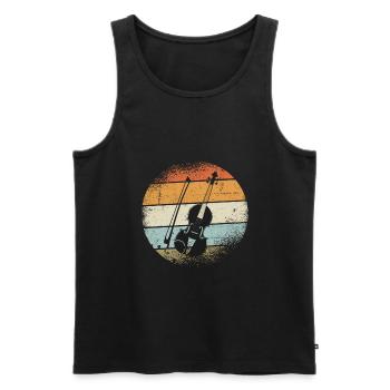 Violine - Männer Premium Bio Tank Top - Schwarz - Vorne - AI Model Male 178 light (178cm)