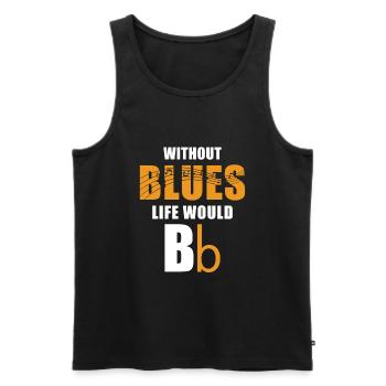 Blues - Männer Premium Bio Tank Top - Schwarz - Vorne - AI Model Male 178 light (178cm)
