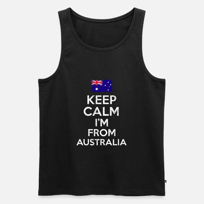 Australia Keep Calm - Männer Premium Bio Tank Top - Schwarz