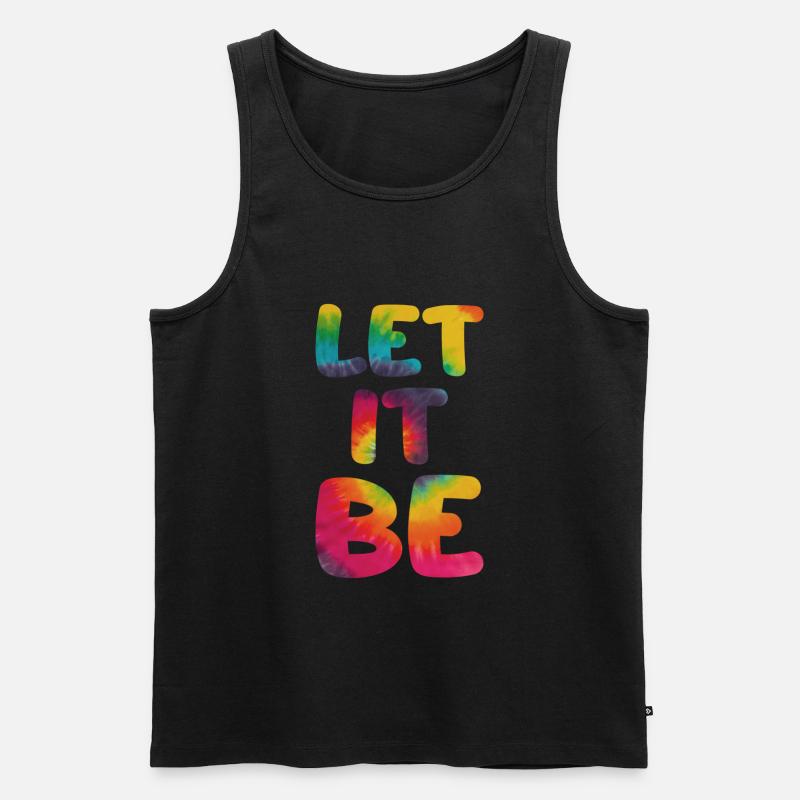 Hippie Spruch Let it be - Männer Premium Bio Tank Top - Schwarz