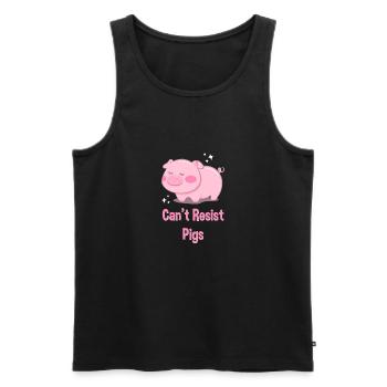 pig - Men's Premium Organic Tank Top - black - Front - AI Model Male 178 light (178cm)