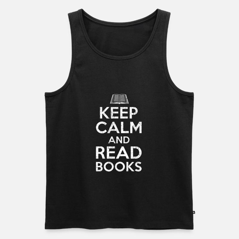 Keep calm read books - Männer Premium Bio Tank Top - Schwarz