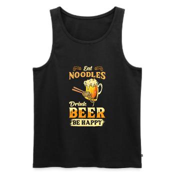 Nudel Ramen Spruch - Männer Premium Bio Tank Top - Schwarz - Vorne - AI Model Male 178 light (178cm)