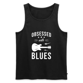 Blues Musik Spruch Geschenk - Männer Premium Bio Tank Top - Schwarz - Vorne - Michal (187cm)