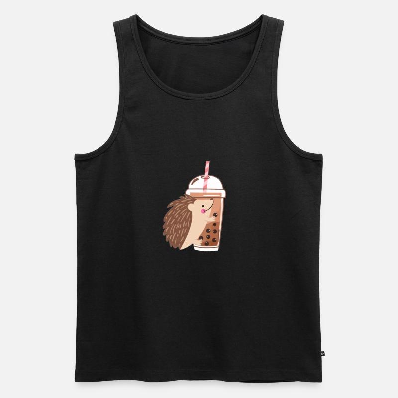 Bubble Tea Igel - Männer Premium Bio Tank Top - Schwarz