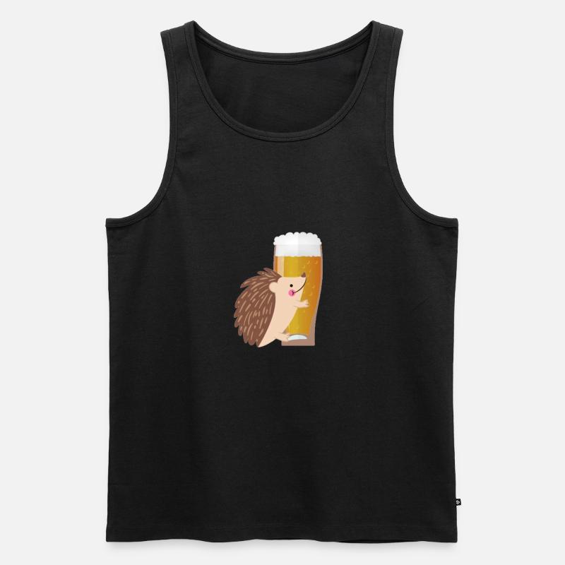 Bier Geschenk mit Igel - Männer Premium Bio Tank Top - Schwarz