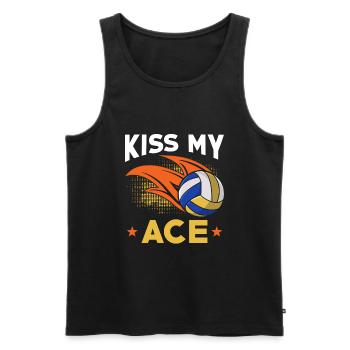Volley-ball Kiss my Ace - Débardeur bio Premium Homme - noir - Devant - Michal (187cm)