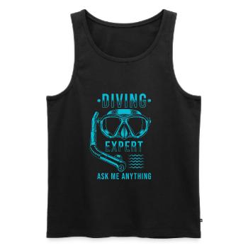 Diver Diving Gift - Men's Premium Organic Tank Top - black - Front - AI Model Male 178 light (178cm)