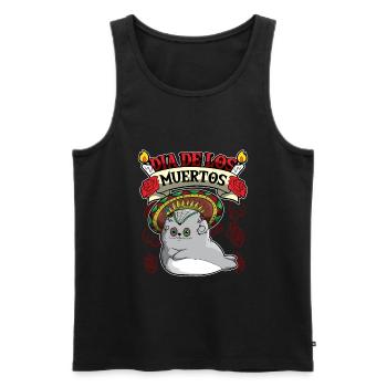Dia De Los Muertos Animals Seal - Männer Premium Bio Tank Top - Schwarz - Vorne - AI Model Male 178 light (178cm)