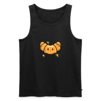 Croissant Kawaii Food - Men's Premium Organic Tank Top - black - Front - Michal (187cm)