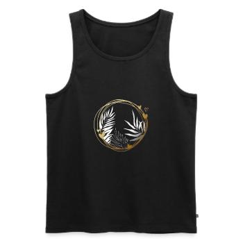 Fleurs Floral Lineart - Débardeur bio Premium Homme - noir - Devant - Michal (187cm)