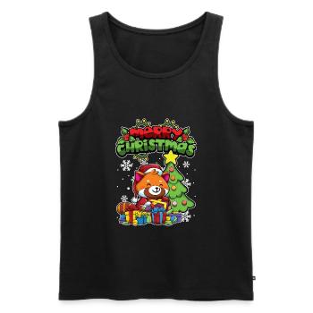 Merry Christmas Animals Xmas Red Panda - Débardeur bio Premium Homme - noir - Devant - Michal (187cm)