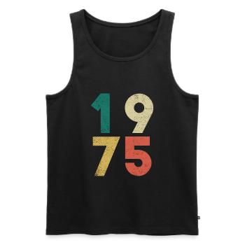 1975 Vintage Geburtstag Retro - Männer Premium Bio Tank Top - Schwarz - Vorne - Michal (187cm)