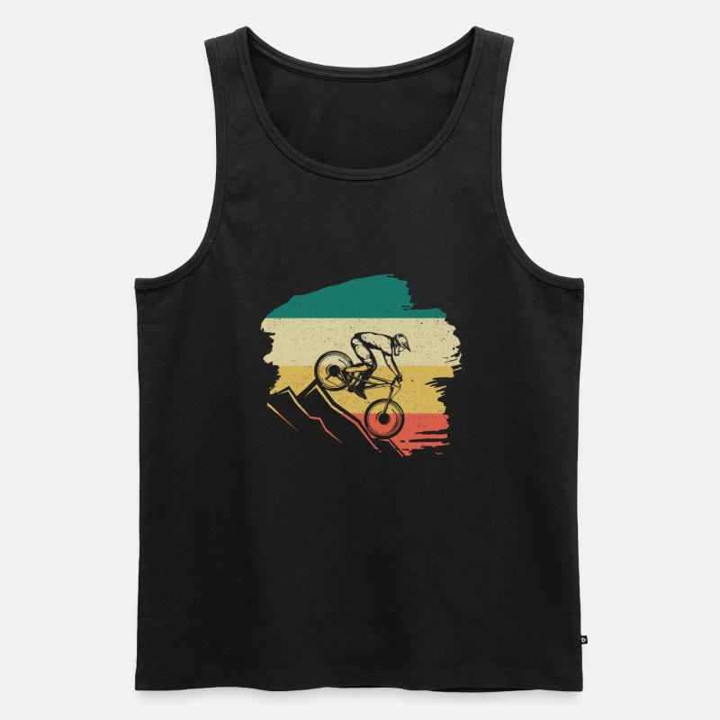 Downhill Retro - Männer Premium Bio Tank Top - Schwarz