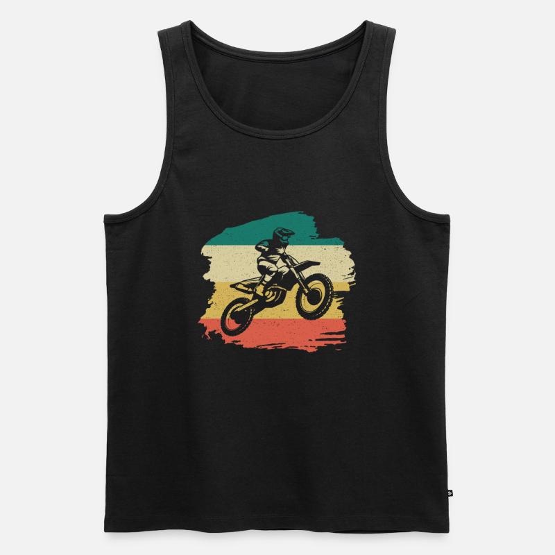 Motorcross Retro Geschenk - Männer Premium Bio Tank Top - Schwarz
