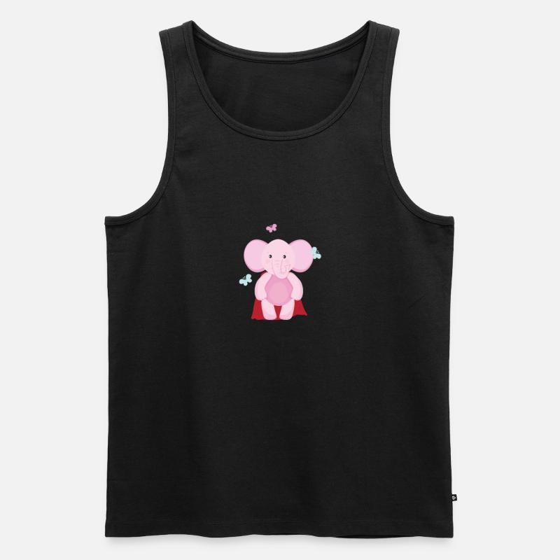 Elefant Superheld - Männer Premium Bio Tank Top - Schwarz