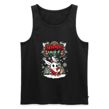 Happy Yule Viking Christmas Rabbit - Männer Premium Bio Tank Top - Schwarz - Vorne - AI Model Male 178 light (178cm)