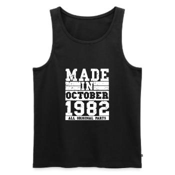1982 Birthday October Vintage Saying - Men's Premium Organic Tank Top - black - Front - Michal (187cm)