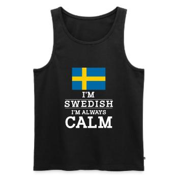 Schwede Im Swedish Im always calm - Männer Premium Bio Tank Top - Schwarz - Vorne - Michal (187cm)