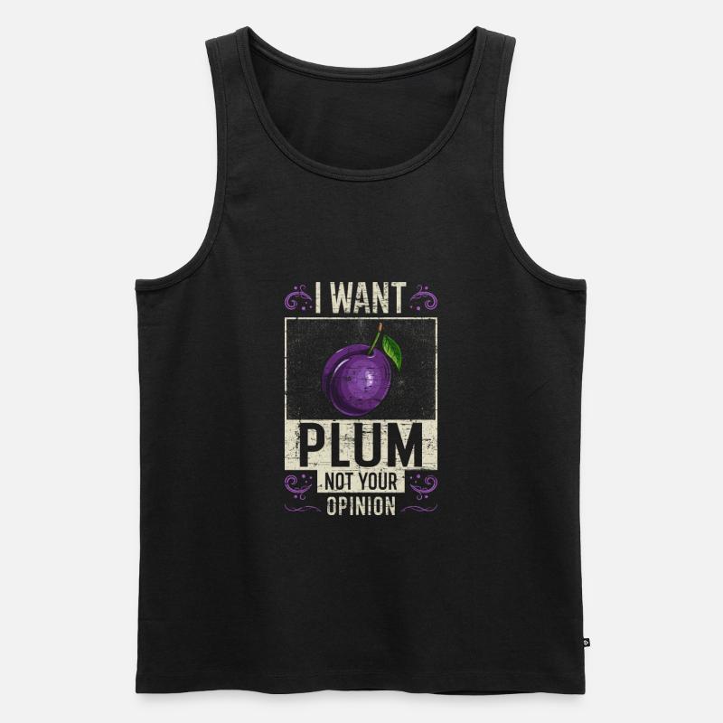 Pflaume Spruch lustig - Männer Premium Bio Tank Top - Schwarz