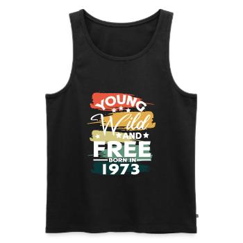 Jung Wild Frei Geboren 1973 - Männer Premium Bio Tank Top - Schwarz - Vorne - AI Model Male 178 light (178cm)