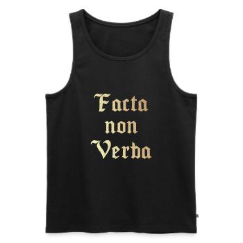Facta non Verba - Débardeur bio Premium Homme - noir - Devant - AI Model Male 178 light (178cm)