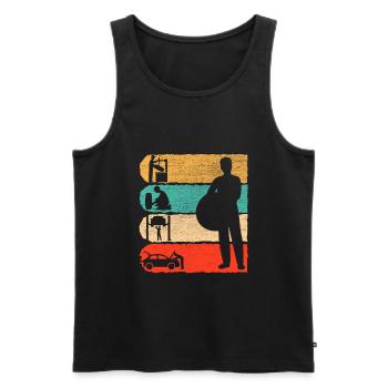 KFZ Mechaniker Retro Geschenk - Männer Premium Bio Tank Top - Schwarz - Vorne - Michal (187cm)