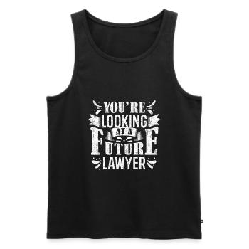 Law Student Gift - Men's Premium Organic Tank Top - black - Front - Michal (187cm)