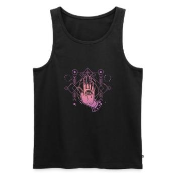 Hand Tarot sacred geometry - Men's Premium Organic Tank Top - black - Front - Michal (187cm)