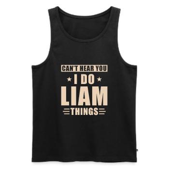 Liam things - Men's Premium Organic Tank Top - black - Front - AI Model Male 178 light (178cm)