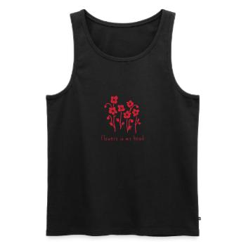 Mohnblumen - Männer Premium Bio Tank Top - Schwarz - Vorne - AI Model Male 178 light (178cm)