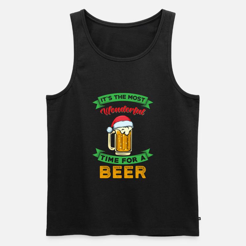 Weihnachten Bier - Männer Premium Bio Tank Top - Schwarz