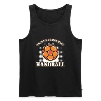 Cadeau de handball dicton drôle - Débardeur bio Premium Homme - noir - Devant - Michal (187cm)