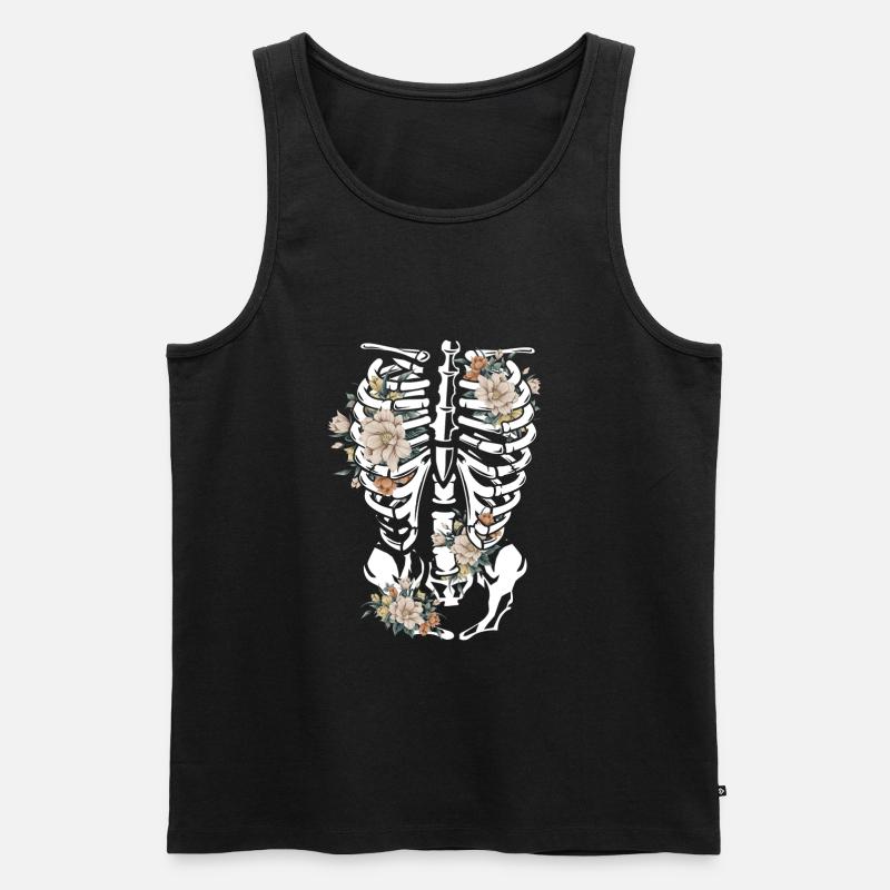 Gothic Blumen - Männer Premium Bio Tank Top - Schwarz