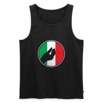 Italy hand - Men's Premium Organic Tank Top - black - Front - Michal (187cm)