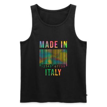 Italy born Made in Italy - Men's Premium Organic Tank Top - black - Front - Michal (187cm)