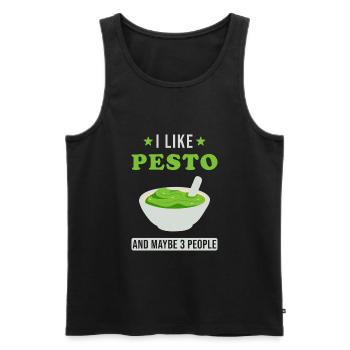Pesto - Männer Premium Bio Tank Top - Schwarz - Vorne - AI Model Male 178 light (178cm)