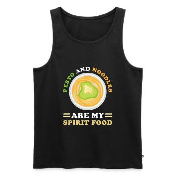 Pesto mit Nudeln - Männer Premium Bio Tank Top - Schwarz - Vorne - AI Model Male 178 light (178cm)