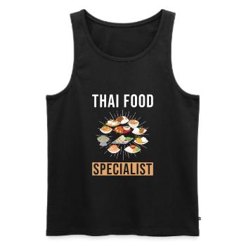 Thai Essen Spezialist - Männer Premium Bio Tank Top - Schwarz - Vorne - Michal (187cm)