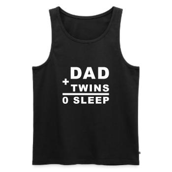 Papa + Jumeaux = 0 Sommeil - Débardeur bio Premium Homme - noir - Devant - Michal (187cm)
