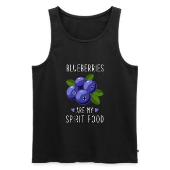 Blaubeeren Spirit Essen - Männer Premium Bio Tank Top - Schwarz - Vorne - AI Model Male 178 light (178cm)