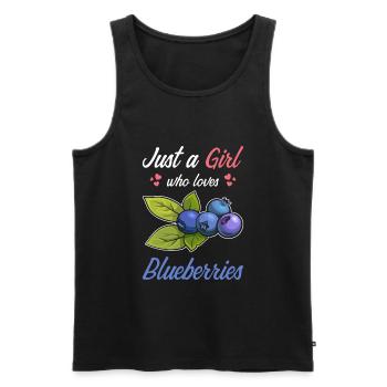 Just a girl who loves Blueberries - Männer Premium Bio Tank Top - Schwarz - Vorne - Michal (187cm)