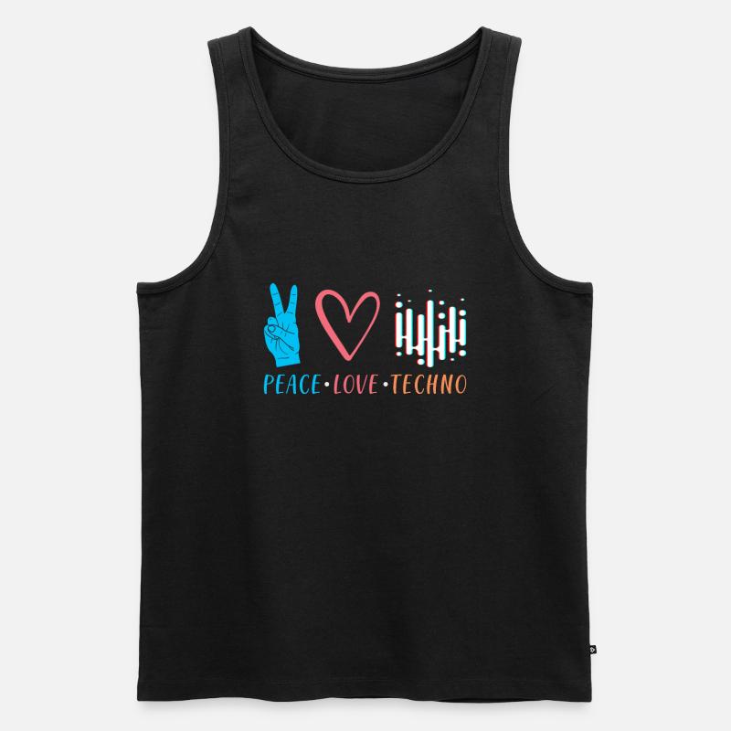 Techno - Männer Premium Bio Tank Top - Schwarz