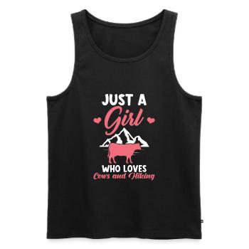 Just a girl who loves Cows and Hiking - Men's Premium Organic Tank Top - black - Front - Michal (187cm)