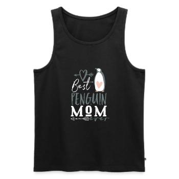 Pingouin Meilleur Pingouin Mama - Débardeur bio Premium Homme - noir - Devant - Michal (187cm)