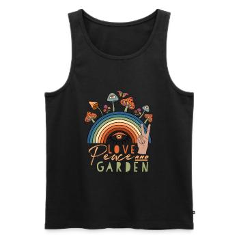 Gardener Garden Gift Love Peace Garden - Men's Premium Organic Tank Top - black - Front - Michal (187cm)