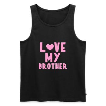 J’aime mon frère - Débardeur bio Premium Homme - noir - Devant - Michal (187cm)