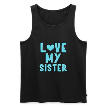 Ich meine Schwester - Männer Premium Bio Tank Top - Schwarz - Vorne - Michal (187cm)