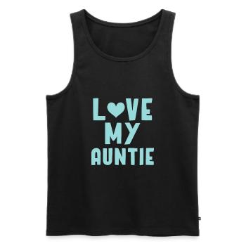 Auntie - Men's Premium Organic Tank Top - black - Front - AI Model Male 178 light (178cm)