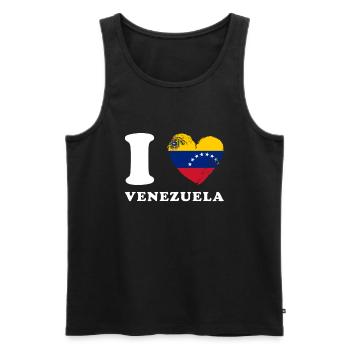 Ich liebe Venezuela - Männer Premium Bio Tank Top - Schwarz - Vorne - AI Model Male 178 light (178cm)